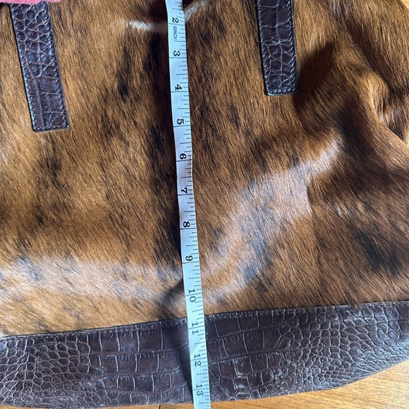 Maurizio Taiuti Brown and White Haircalf Tote - Picture 12 of 14